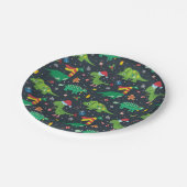 Weihnachtsfeiertag Dinosaur Papierplatte Pappteller (Schrägansicht)
