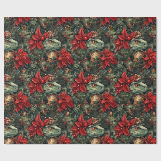 Weihnachtsfeiertag Dinosaurier-Muster Geschenkpapier (Flach)