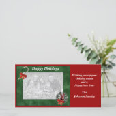 Weihnachtsfeiertag Doberman Wreath Fotokarte Feiertagskarte (Stehend Vorderseite)