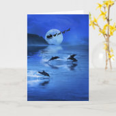 Weihnachtsfeiertag Dolphin Sea und Santa Karte (Gelbe Blume)