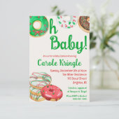 Weihnachtsfeiertag Donut Baby Sprinkle, Dusche Einladung (Stehend Vorderseite)