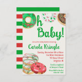 Weihnachtsfeiertag Donut Baby Sprinkle, Dusche Einladung (Vorne/Hinten)