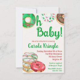 Weihnachtsfeiertag Donut Baby Sprinkle, Dusche Einladung