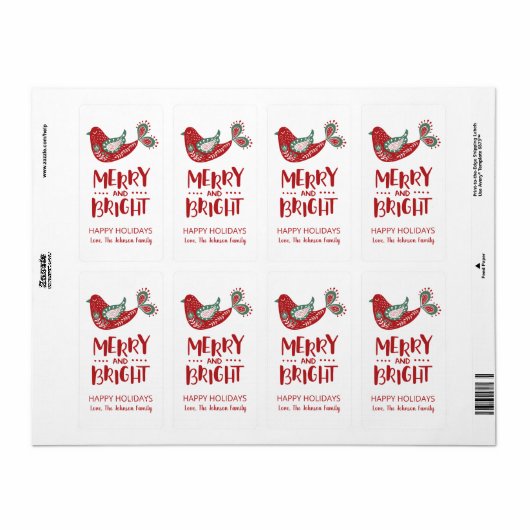 Weihnachtsfeiertag-Dove-Label (Vorne)