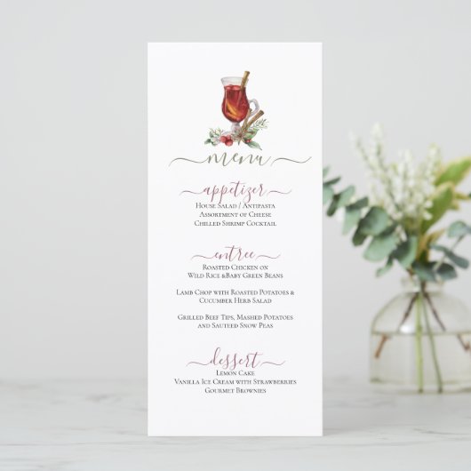Weihnachtsfeiertag Drink Design Flat Menu Menükarte (Stehend Vorderseite)
