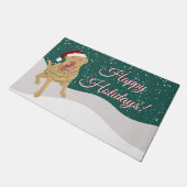 Weihnachtsfeiertag Dudley Labrador Fußmatte (Schrägansicht)