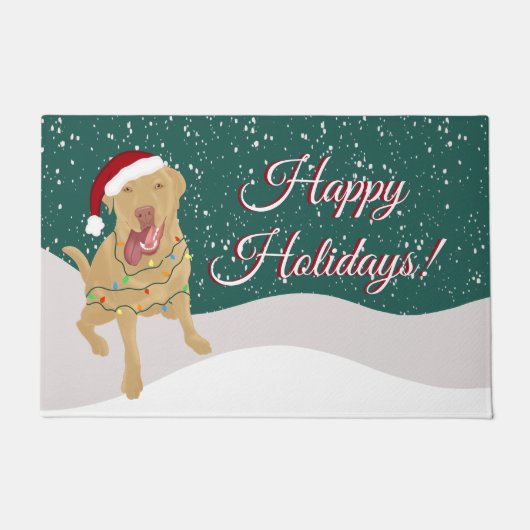 Weihnachtsfeiertag Dudley Labrador Fußmatte (Vorderseite)