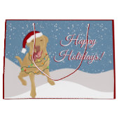 Weihnachtsfeiertag Dudley Labrador Große Geschenktüte (Vorderseite)