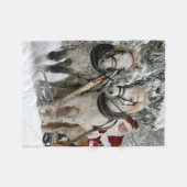 Weihnachtsfeiertag durch den Weihnachtsmann Fleecedecke (Vorderseite (Horizontal))
