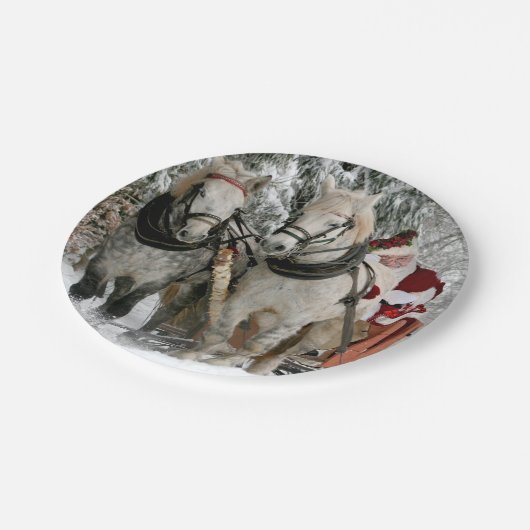 Weihnachtsfeiertag durch den Weihnachtsmann Pappteller (Schrägansicht)