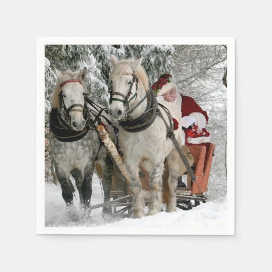 Weihnachtsfeiertag durch den Weihnachtsmann Serviette (Vorderseite)
