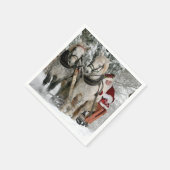 Weihnachtsfeiertag durch den Weihnachtsmann Serviette (Ecke)