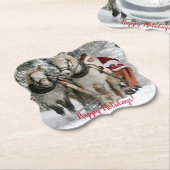 Weihnachtsfeiertag durch den Weihnachtsmann Untersetzer (angewinkelt)