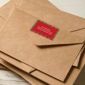 Weihnachtsfeiertag Einfach Rot Grün Kariert Adressaufkleber