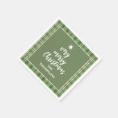 Weihnachtsfeiertag Einfache Grüne Ferien Kariert N Serviette (Ecke)