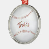 Weihnachtsfeiertag Einfaches Baseball Sportathlete Ornament Aus Metall (Links)