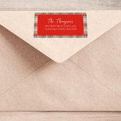 Weihnachtsfeiertag Einfaches Kariertes rotes Muste Adressaufkleber