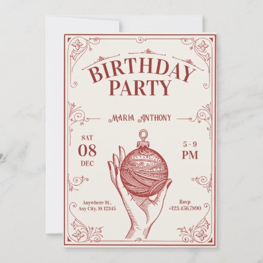 Weihnachtsfeiertag Einladung (Vorderseite)