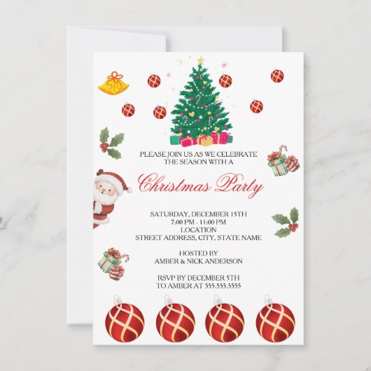 Weihnachtsfeiertag Einladung (Vorderseite)