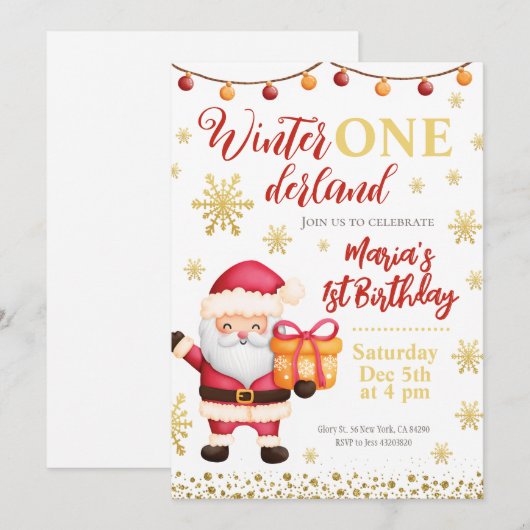 Weihnachtsfeiertag Einladung (Vorne/Hinten)