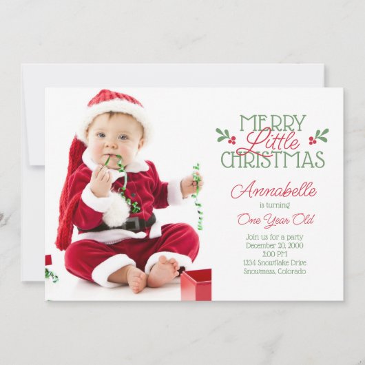 Weihnachtsfeiertag Einladung (Vorderseite)