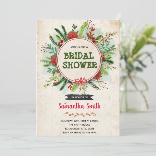 Weihnachtsfeiertag Einladung (Stehend Vorderseite)