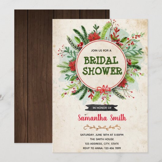 Weihnachtsfeiertag Einladung (Vorne/Hinten)