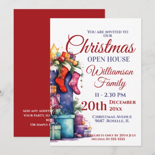 Weihnachtsfeiertag Einladung (Vorne/Hinten)