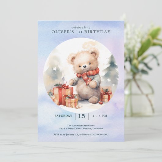 Weihnachtsfeiertag Einladung (Stehend Vorderseite)