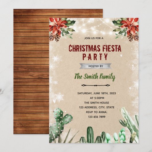 Weihnachtsfeiertag Einladung (Vorne/Hinten)