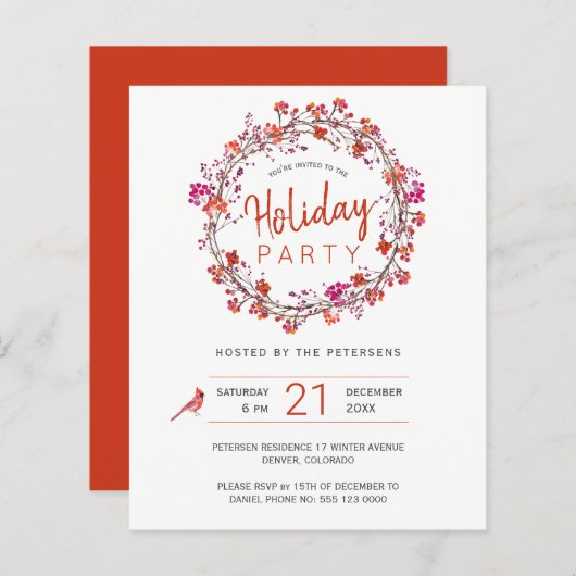 Weihnachtsfeiertag - Einladung (Vorne/Hinten)