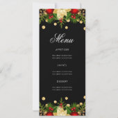 Weihnachtsfeiertag Einladung mit Programm & Menü (Rückseite)