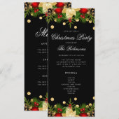 Weihnachtsfeiertag Einladung mit Programm & Menü (Vorne/Hinten)