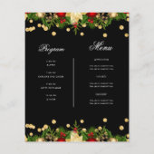 Weihnachtsfeiertag Einladung mit Programm & Menü (Rückseite)