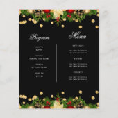 Weihnachtsfeiertag Einladung mit Programm & Menü (Hinten)