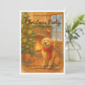 Weihnachtsfeiertag Einladung zum gemütlichen Hunde (Stehend Vorderseite)
