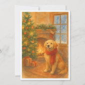 Weihnachtsfeiertag Einladung zum gemütlichen Hunde (Rückseite)