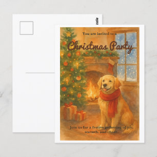 Weihnachtsfeiertag Einladung zum gemütlichen Hunde Postkarte