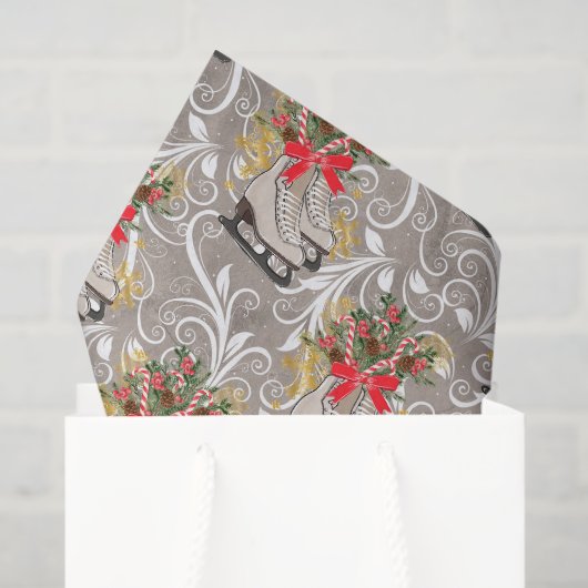 Weihnachtsfeiertag Eis skulpiert Aquarellgewebe Seidenpapier (Geschenktüte)