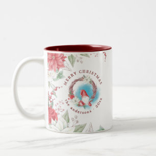 Weihnachtsfeiertag elegant florale Monografie Zweifarbige Tasse