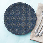 Weihnachtsfeiertag Elegante Klassische Marine Blau Pappteller