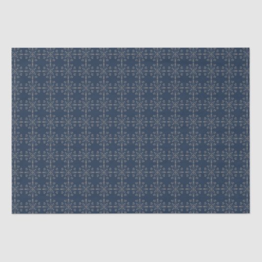 Weihnachtsfeiertag Elegante Klassische Marine Blau Seidenpapier (Vorderseite)