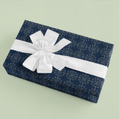 Weihnachtsfeiertag Elegante Klassische Marine Blue Geschenkpapier