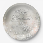 Weihnachtsfeiertag Elegante Schneeflocke Pappteller (Vorderseite)