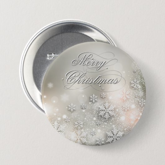 Weihnachtsfeiertag Elegante Snowflake Button (Vorne & Hinten)