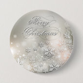 Weihnachtsfeiertag Elegante Snowflake Button (Vorderseite)