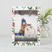 Weihnachtsfeiertag Elegantes botanisches Foto Feiertagskarte (Stehend Vorderseite)