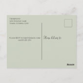 Weihnachtsfeiertag Elegantes Grünes Budget Einladu Postkarte (Rückseite)
