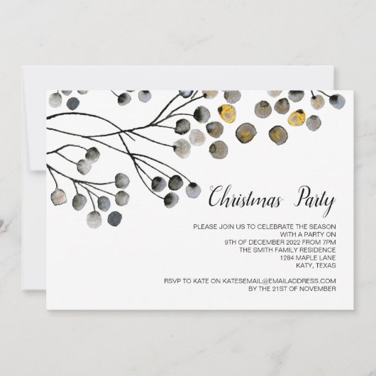 Weihnachtsfeiertag Elegantes Party Winterfest Einladung (Vorderseite)