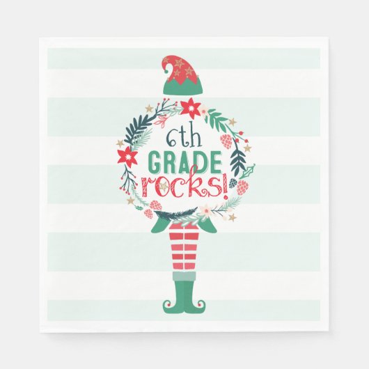 Weihnachtsfeiertag Elf & Blumenkraut Serviette (Vorderseite)